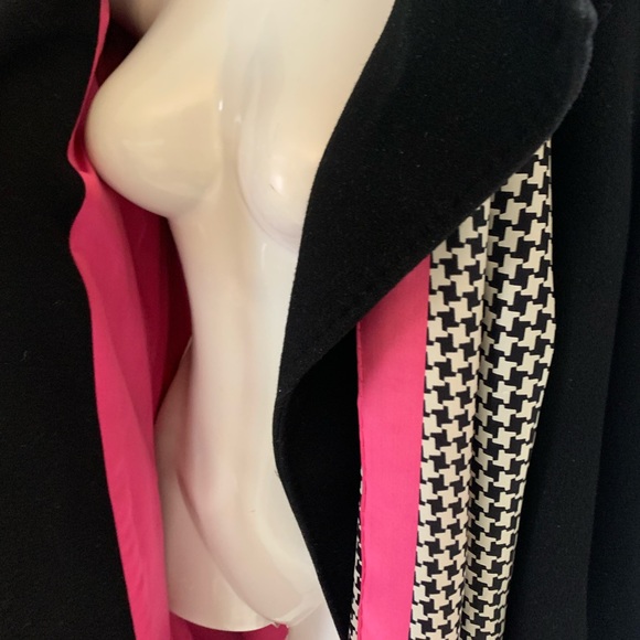 Doncaster Collection Women’s 6 S Black Cashmere Long Belted Coat pink lining EUC - Picture 10 of 10